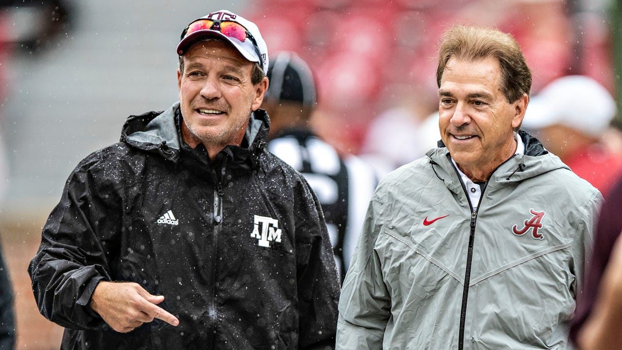 Texas A&M's Jimbo Fisher takes playful jab at former mentor Nick Saban
